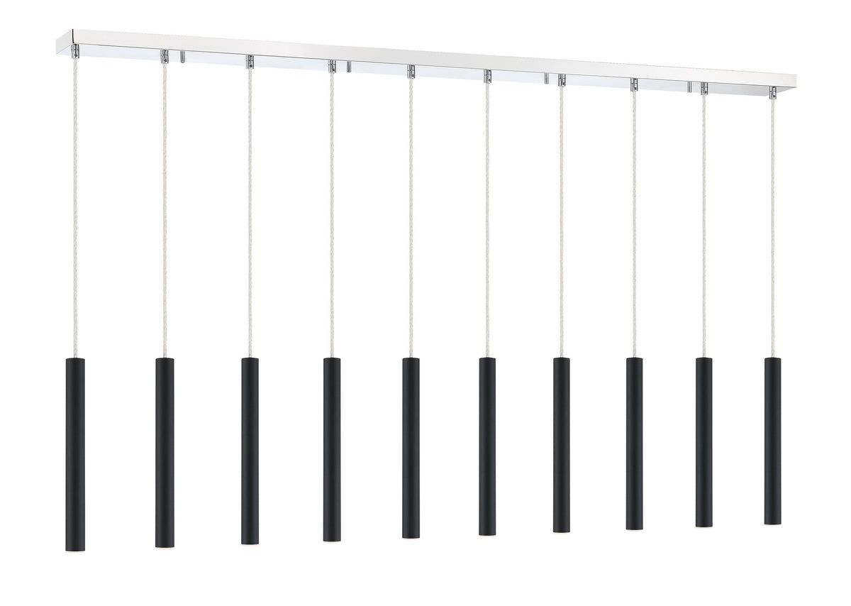 Suspension linéaire Forest — 2-Tier 10 lumières Noir mat, 12" – vue 3