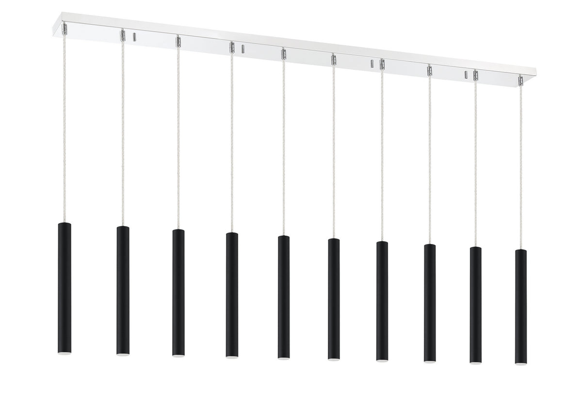 Suspension linéaire Forest — 2-Tier 10 lumières Noir mat, 12" – vue 5