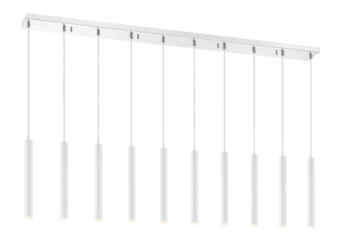 Suspension linéaire Forest — 2-Tier 10 lumières Blanc mat, 12" – vue 2