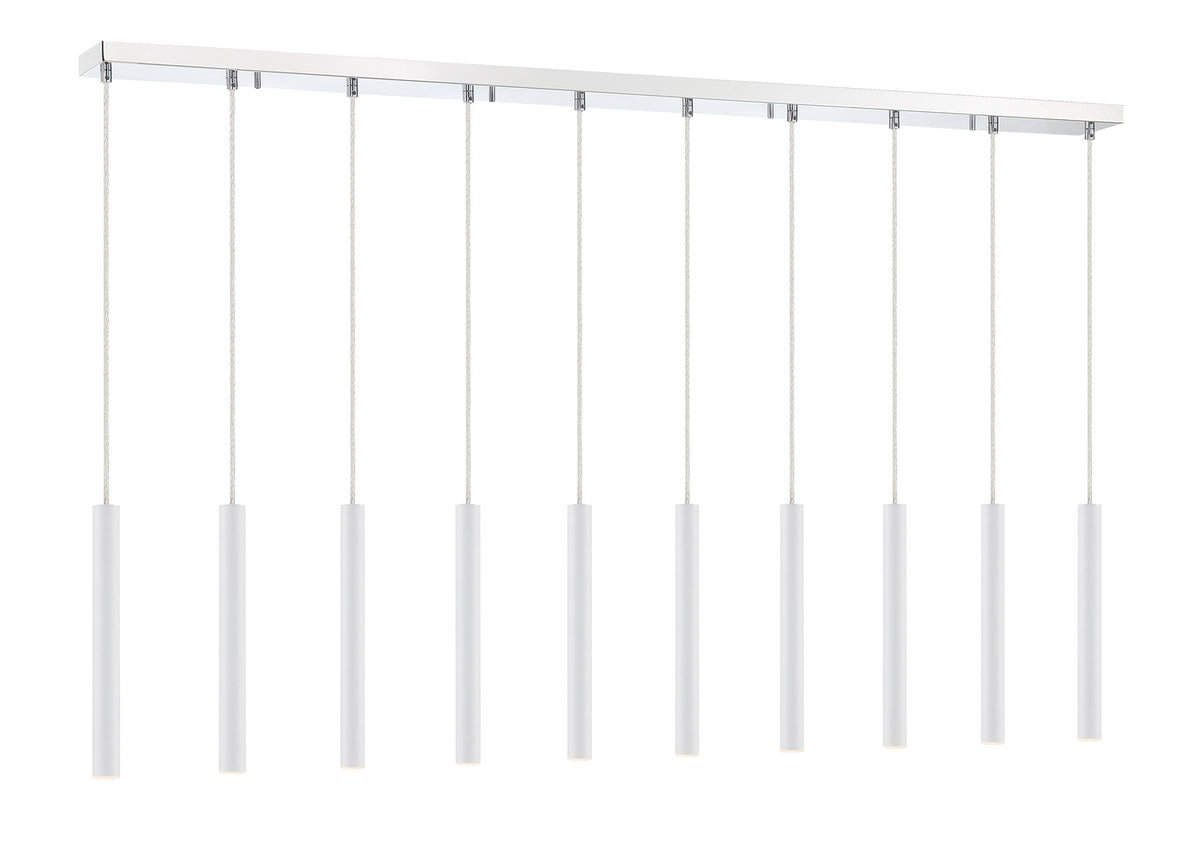 Suspension linéaire Forest — 2-Tier 10 lumières Blanc mat, 12" – vue 3