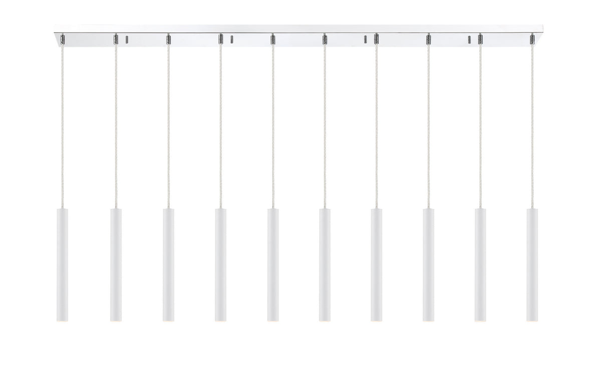 Suspension linéaire Forest — 2-Tier 10 lumières Blanc mat, 12" – vue 4