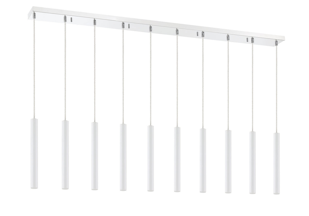 Suspension linéaire Forest — 2-Tier 10 lumières Blanc mat, 12" – vue 5