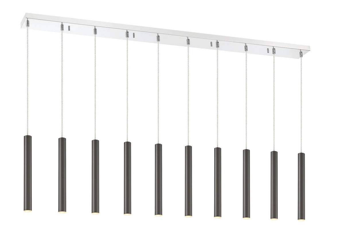 Suspension linéaire Forest — 2-Tier 10 lumières Noir perle, 12" – vue 2
