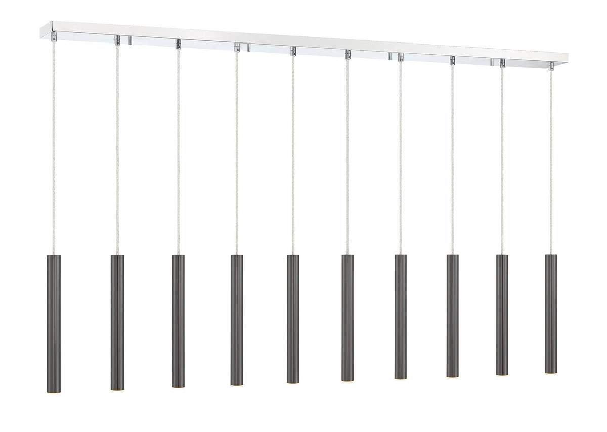 Suspension linéaire Forest — 2-Tier 10 lumières Noir perle, 12" – vue 3
