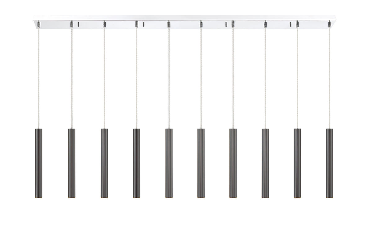 Suspension linéaire Forest — 2-Tier 10 lumières Noir perle, 12" – vue 4
