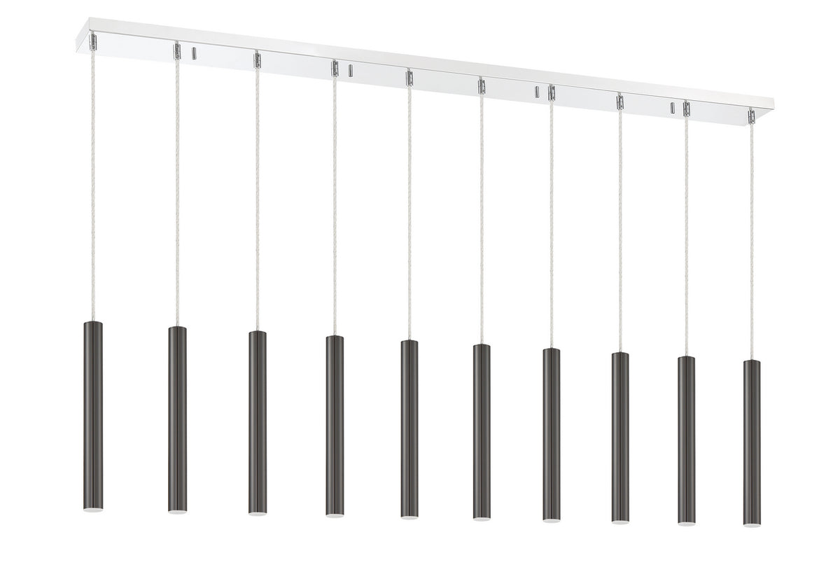 Suspension linéaire Forest — 2-Tier 10 lumières Noir perle, 12" – vue 5