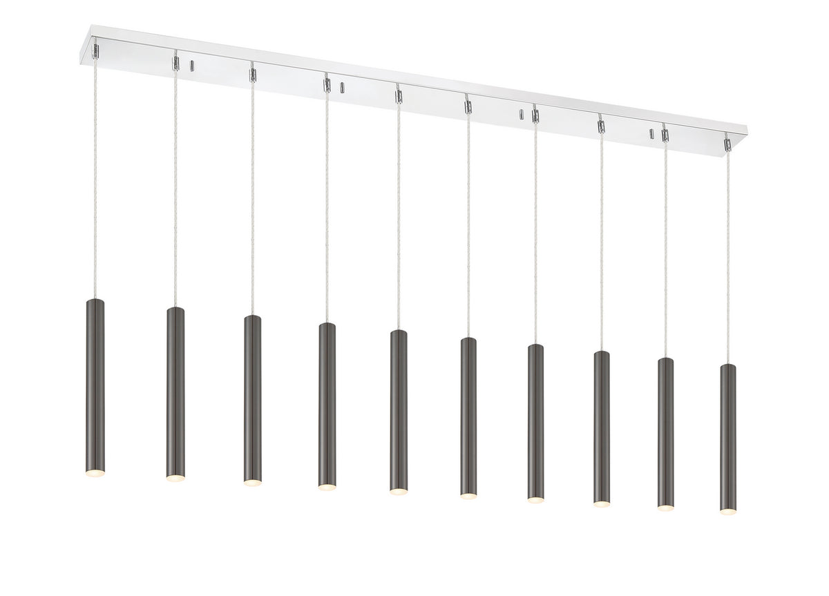 Suspension linéaire Forest — 2-Tier 10 lumières Noir perle, 12" – Z-Lite