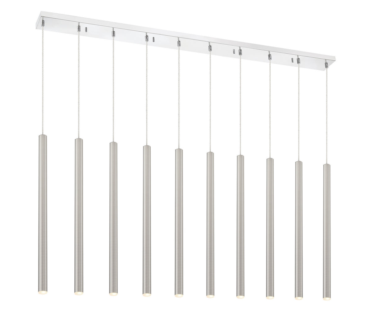 Suspension linéaire Forest — 2-Tier 10 lumières Nickel brossé, 24" – Z-Lite