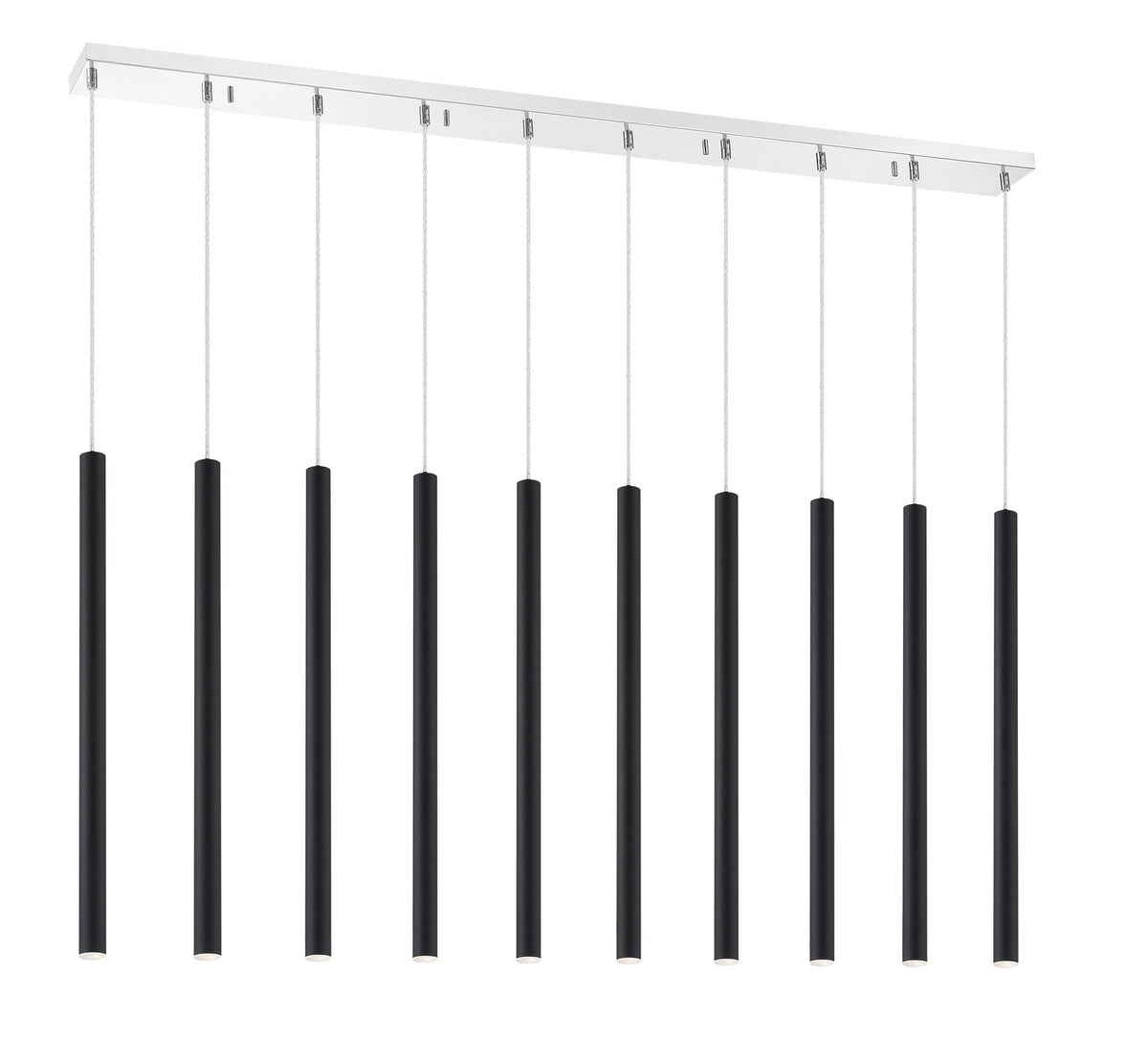 Suspension linéaire Forest — 2-Tier 10 lumières Noir mat, 24" – vue 2