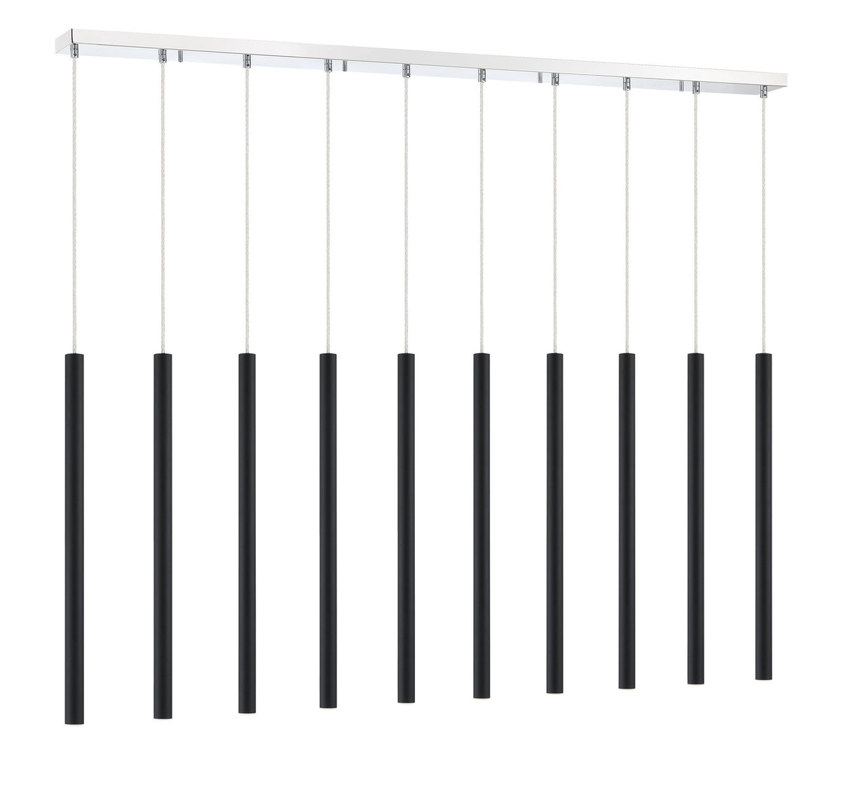 Suspension linéaire Forest — 2-Tier 10 lumières Noir mat, 24" – vue 3