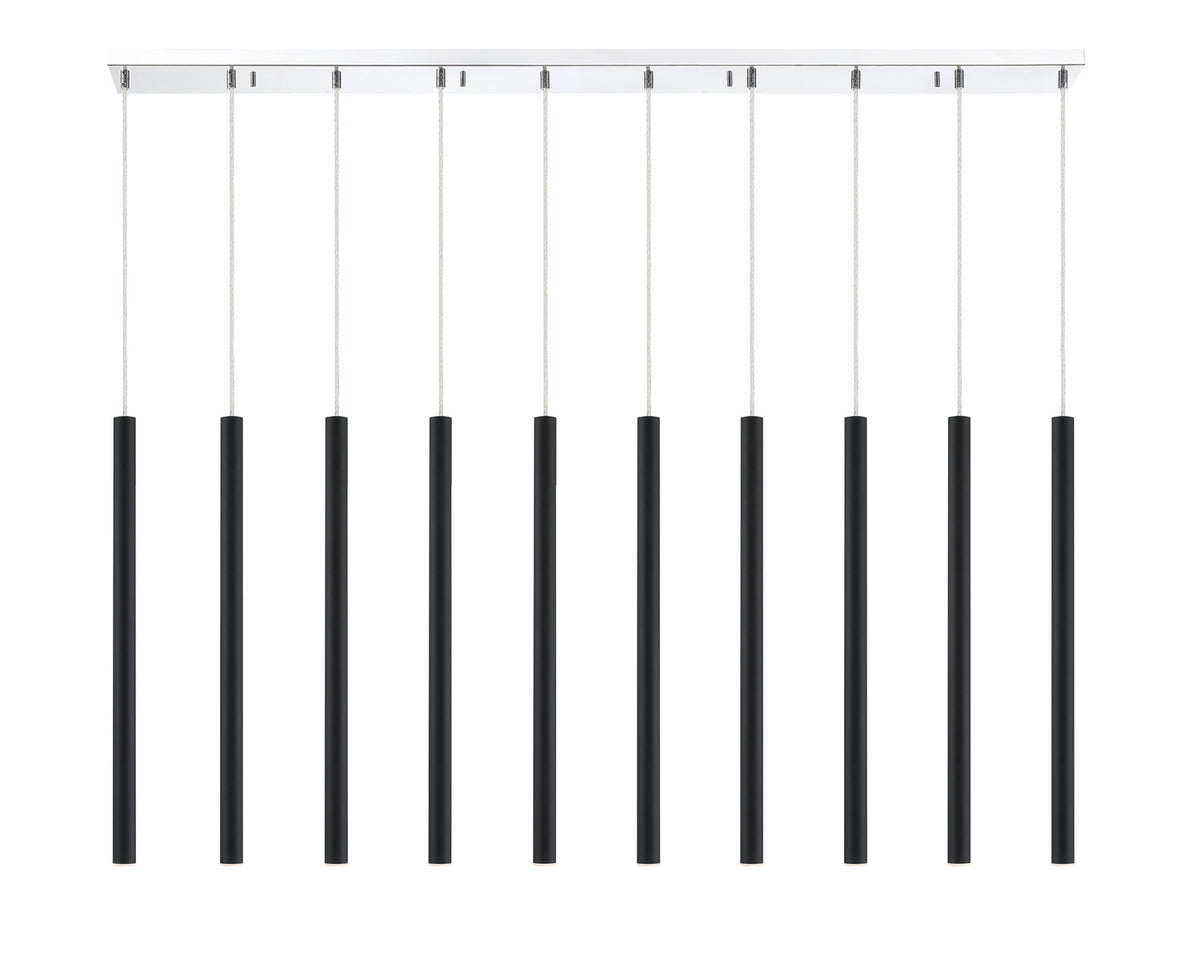 Suspension linéaire Forest — 2-Tier 10 lumières Noir mat, 24" – vue 4