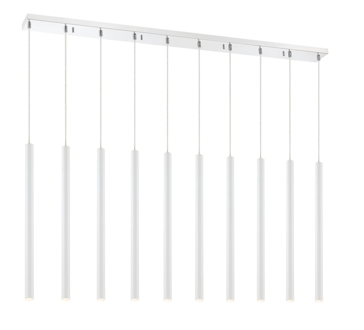 Suspension linéaire Forest — 2-Tier 10 lumières Blanc mat, 24" – vue 2