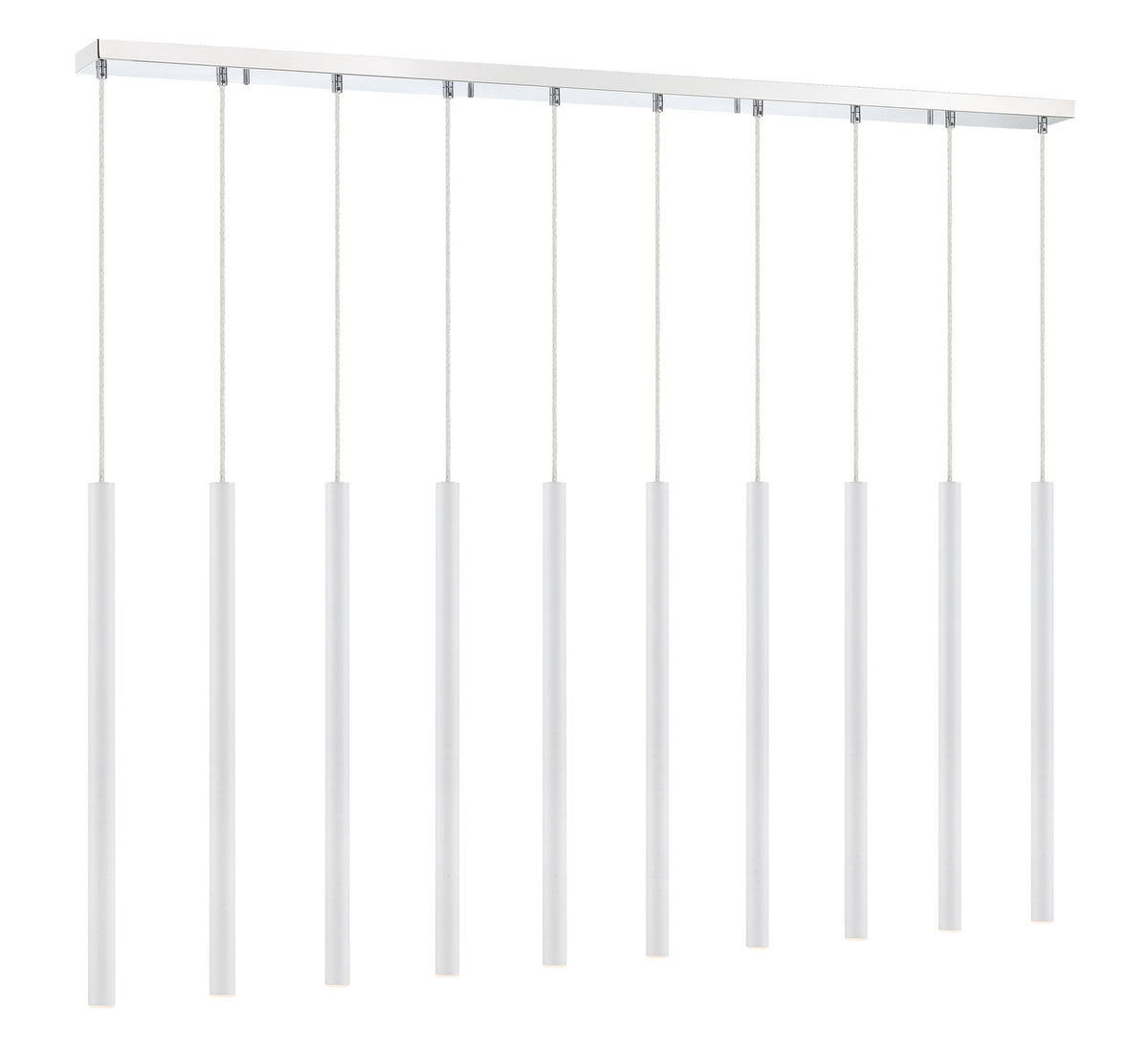 Suspension linéaire Forest — 2-Tier 10 lumières Blanc mat, 24" – vue 3