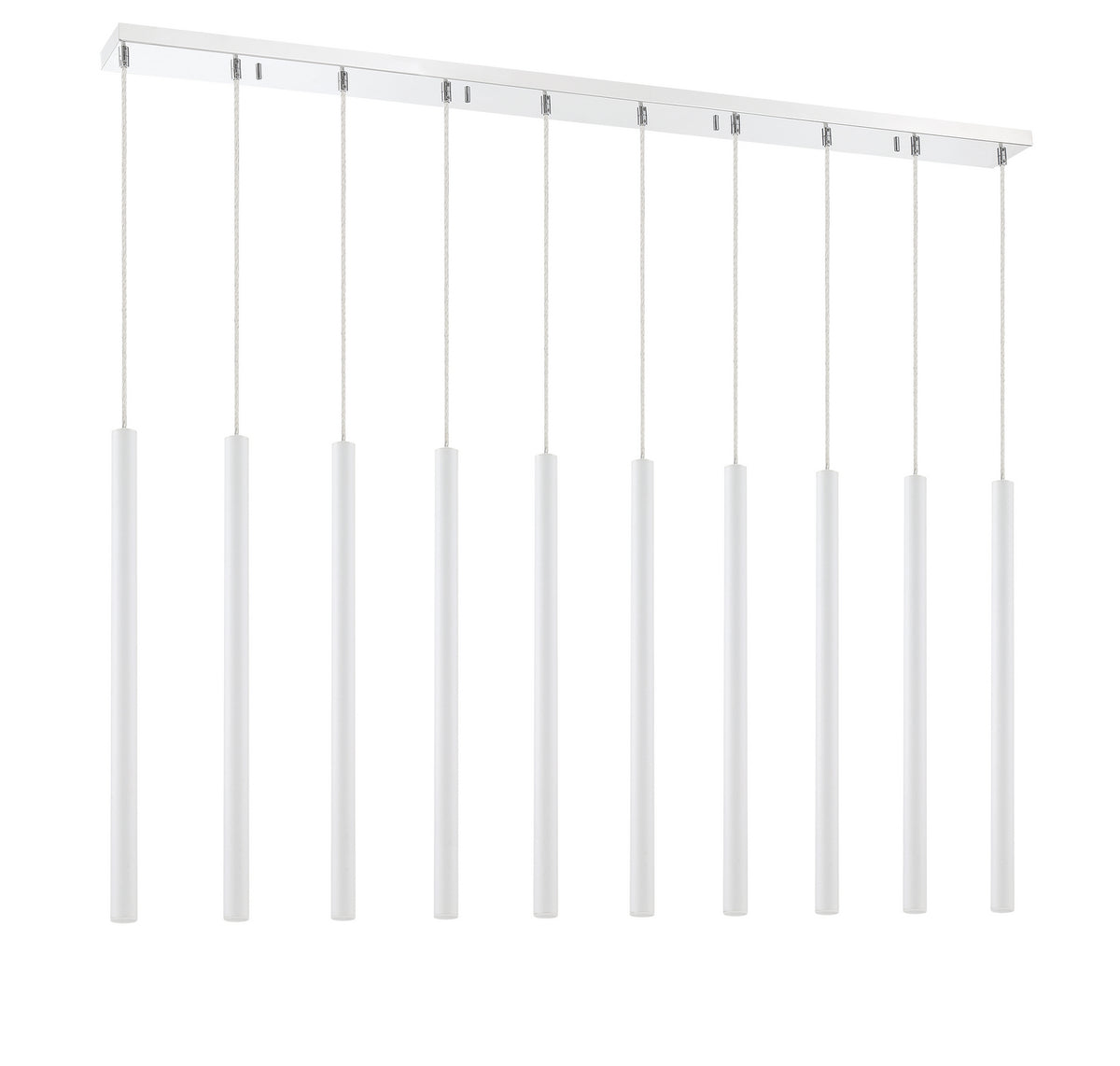 Suspension linéaire Forest — 2-Tier 10 lumières Blanc mat, 24" – vue 5