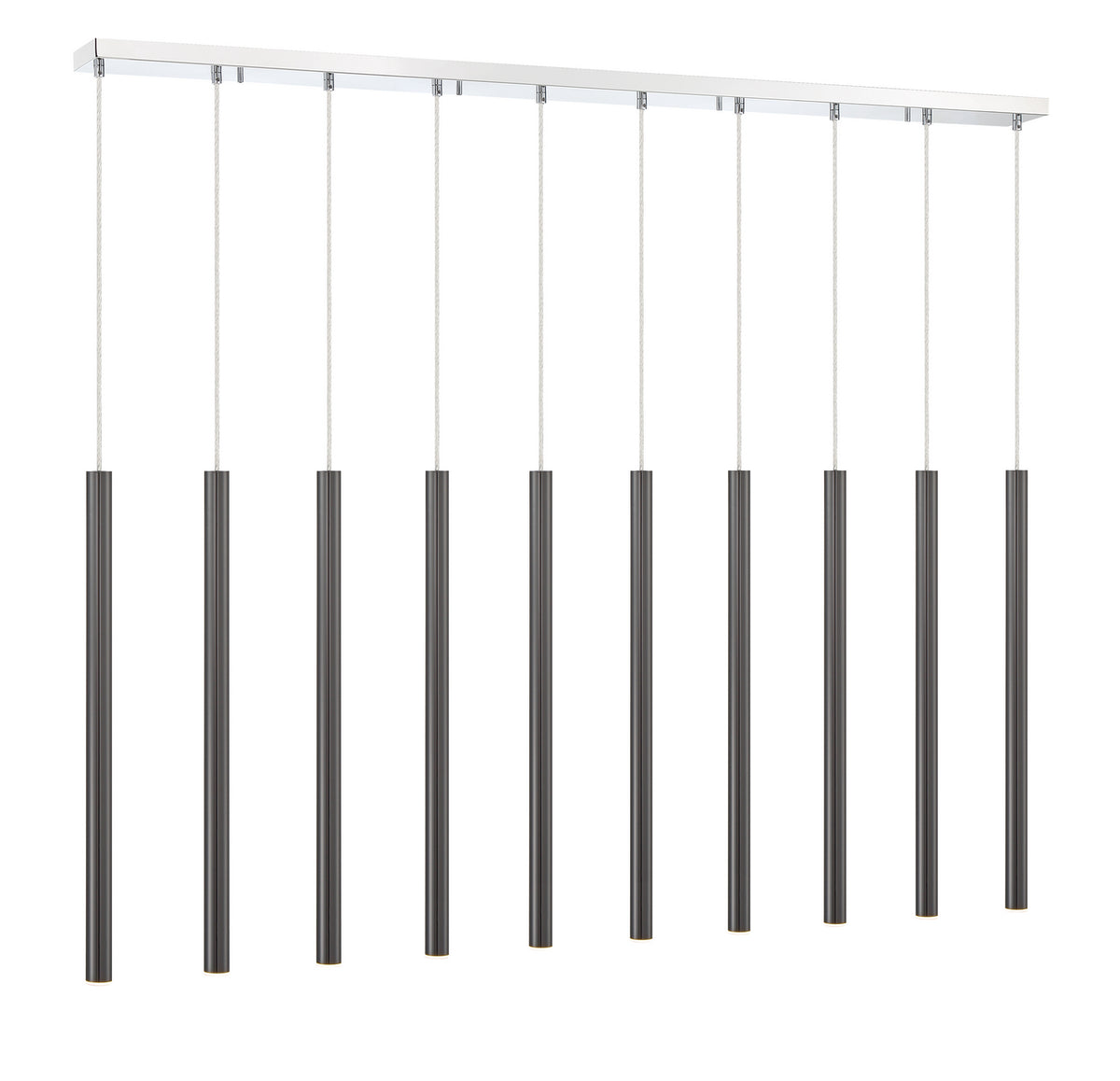 Suspension linéaire Forest — 2-Tier 10 lumières Noir perle, 24" – vue 3