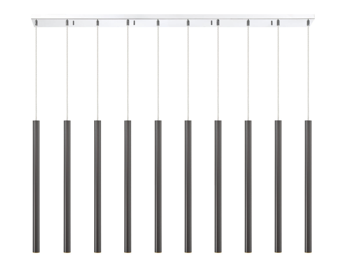Suspension linéaire Forest — 2-Tier 10 lumières Noir perle, 24" – vue 4