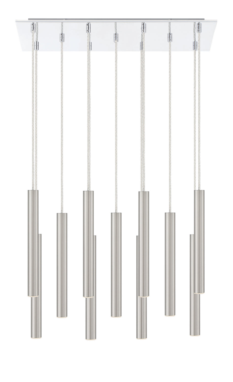 Suspension linéaire Forest — 2-Tier 11 lumières Nickel brossé, 12" – vue 3
