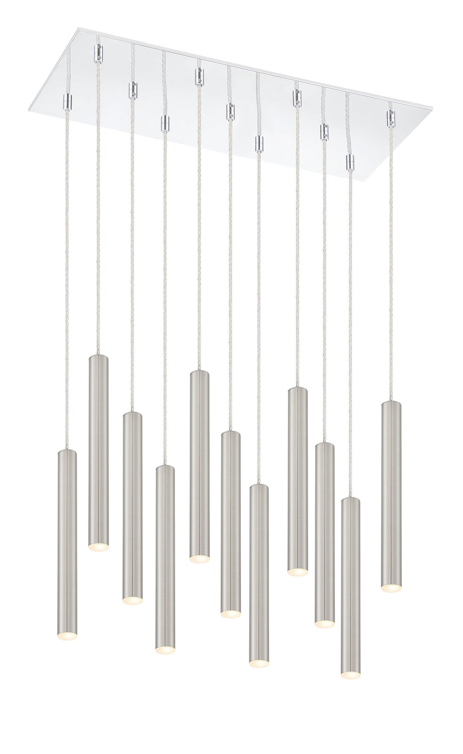 Suspension linéaire Forest — 2-Tier 11 lumières Nickel brossé, 12" – Z-Lite