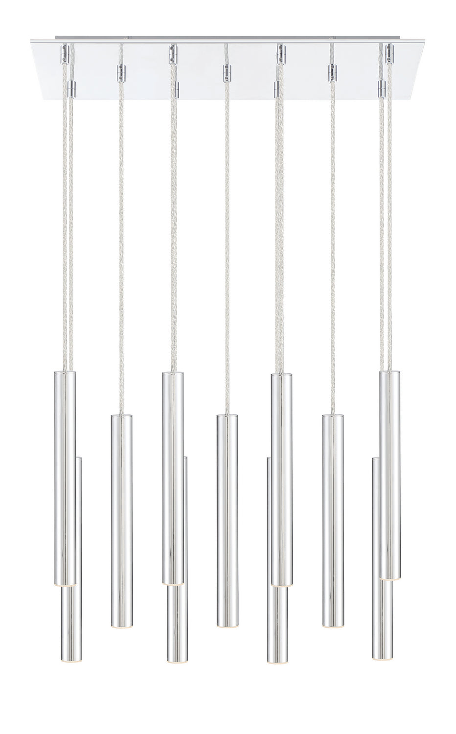 Suspension linéaire Forest — 2-Tier 11 lumières Chrome, 12" – vue 3