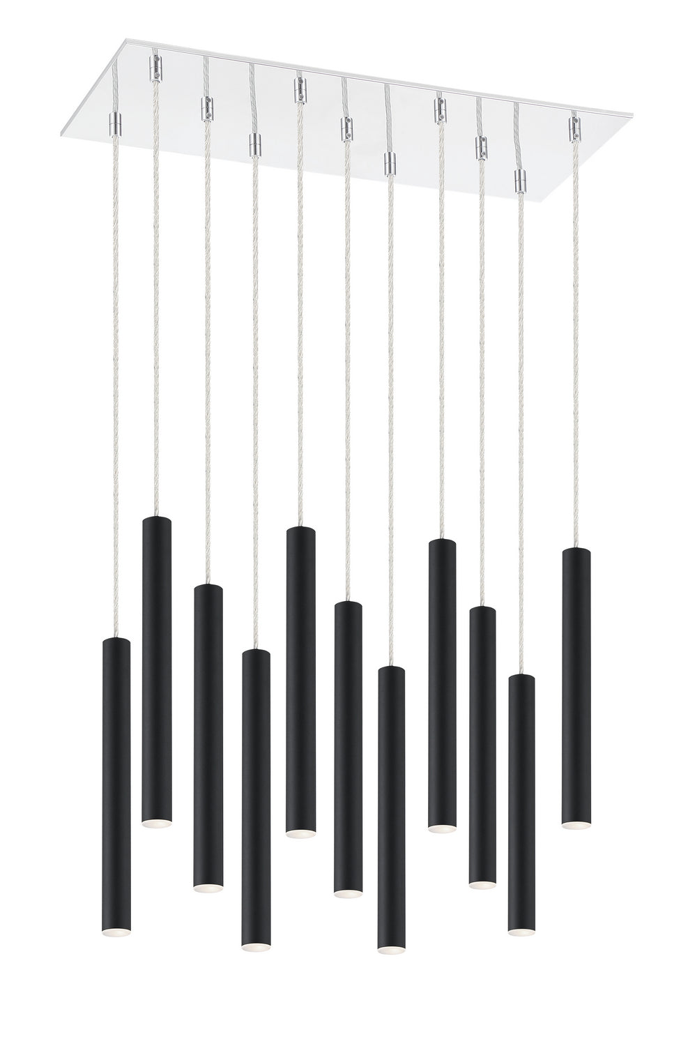 Suspension linéaire Forest — 2-Tier 11 lumières Noir mat, 12" – vue 2