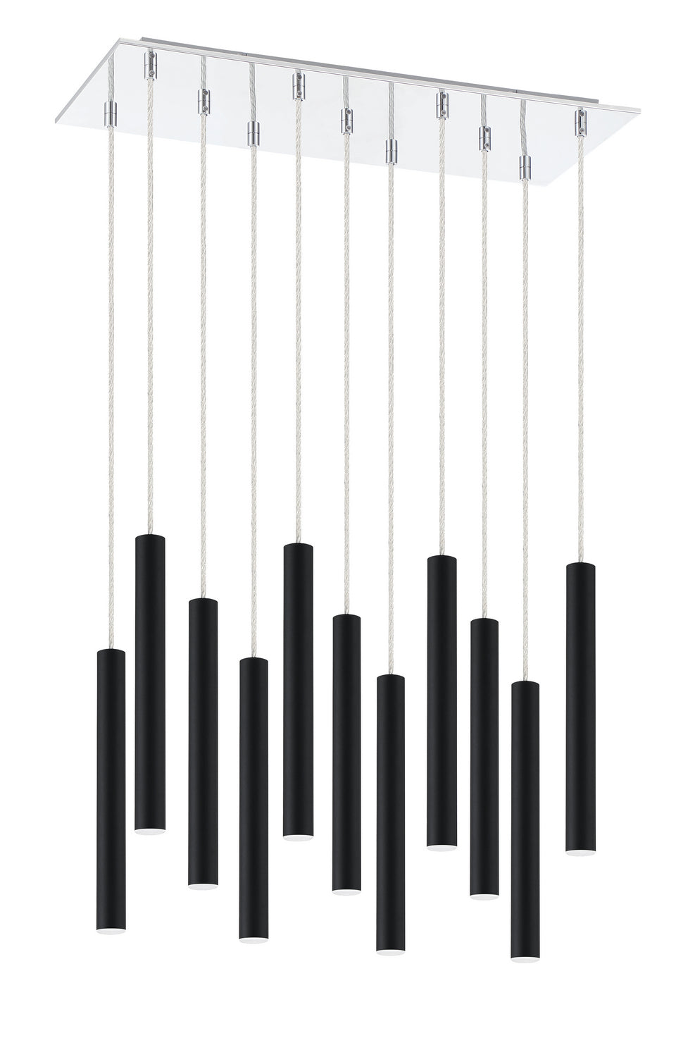 Suspension linéaire Forest — 2-Tier 11 lumières Noir mat, 12" – vue 4