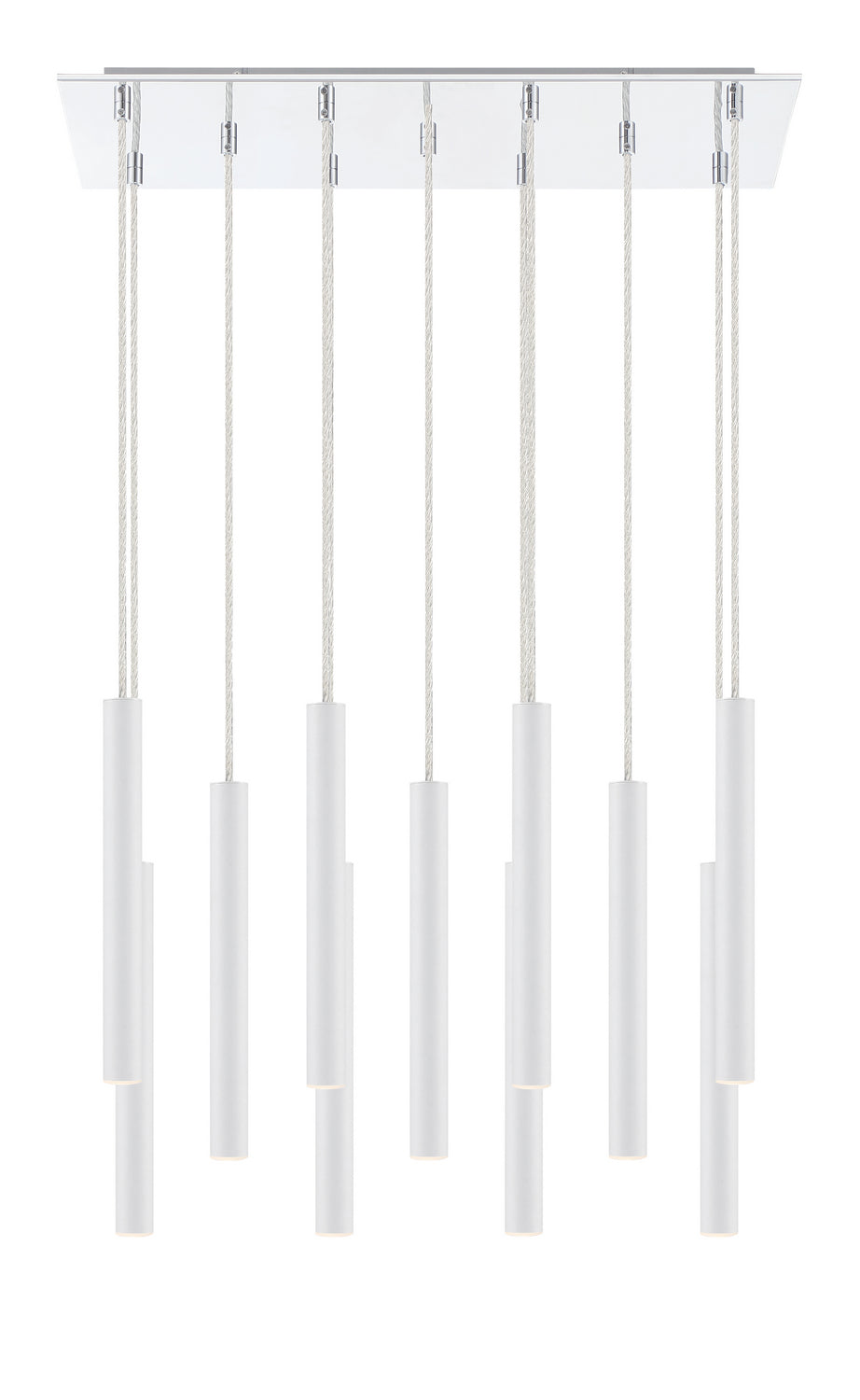 Suspension linéaire Forest — 2-Tier 11 lumières Blanc mat, 12" – vue 3