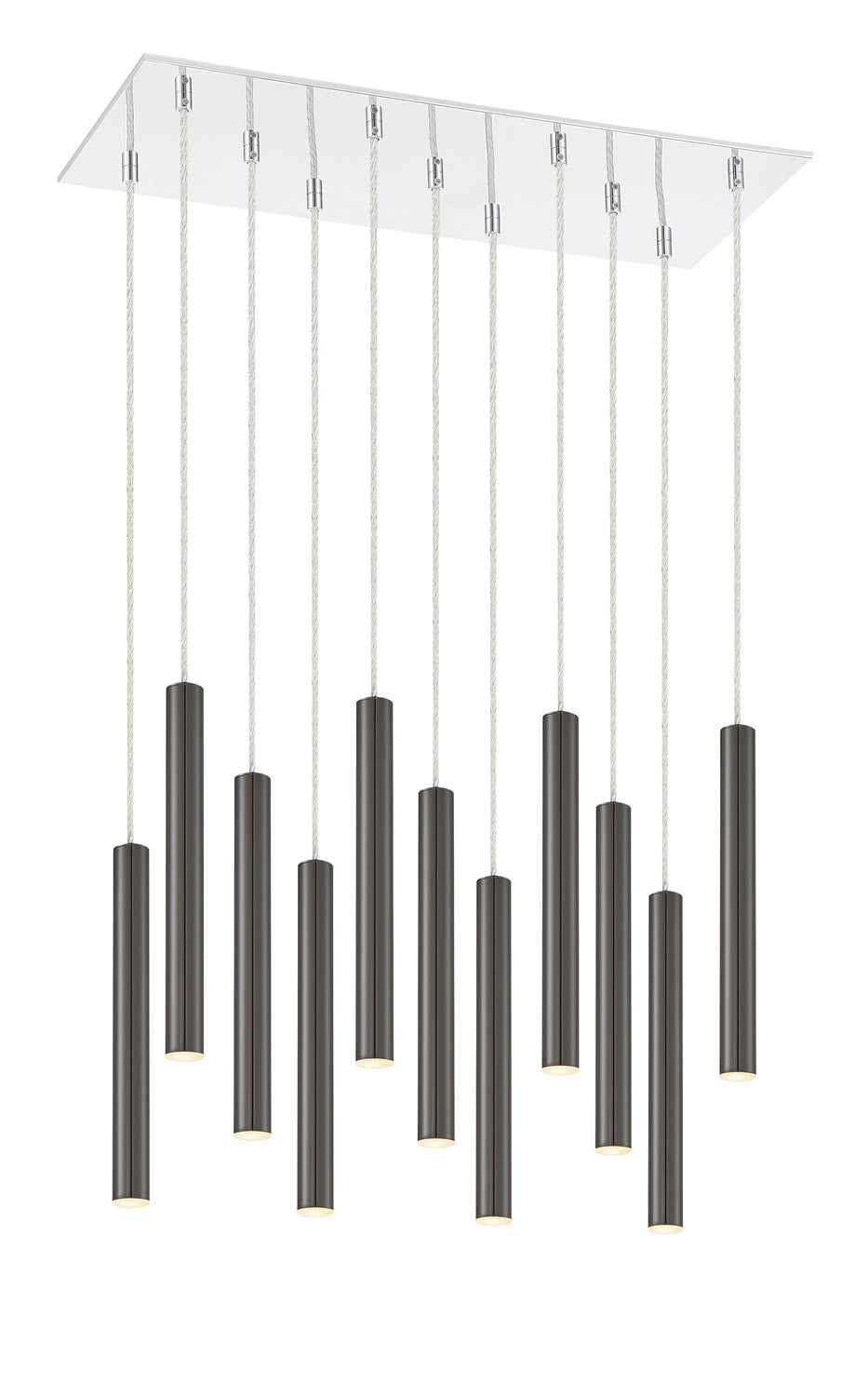 Suspension linéaire Forest — 2-Tier 11 lumières Noir perle, 12" – vue 2