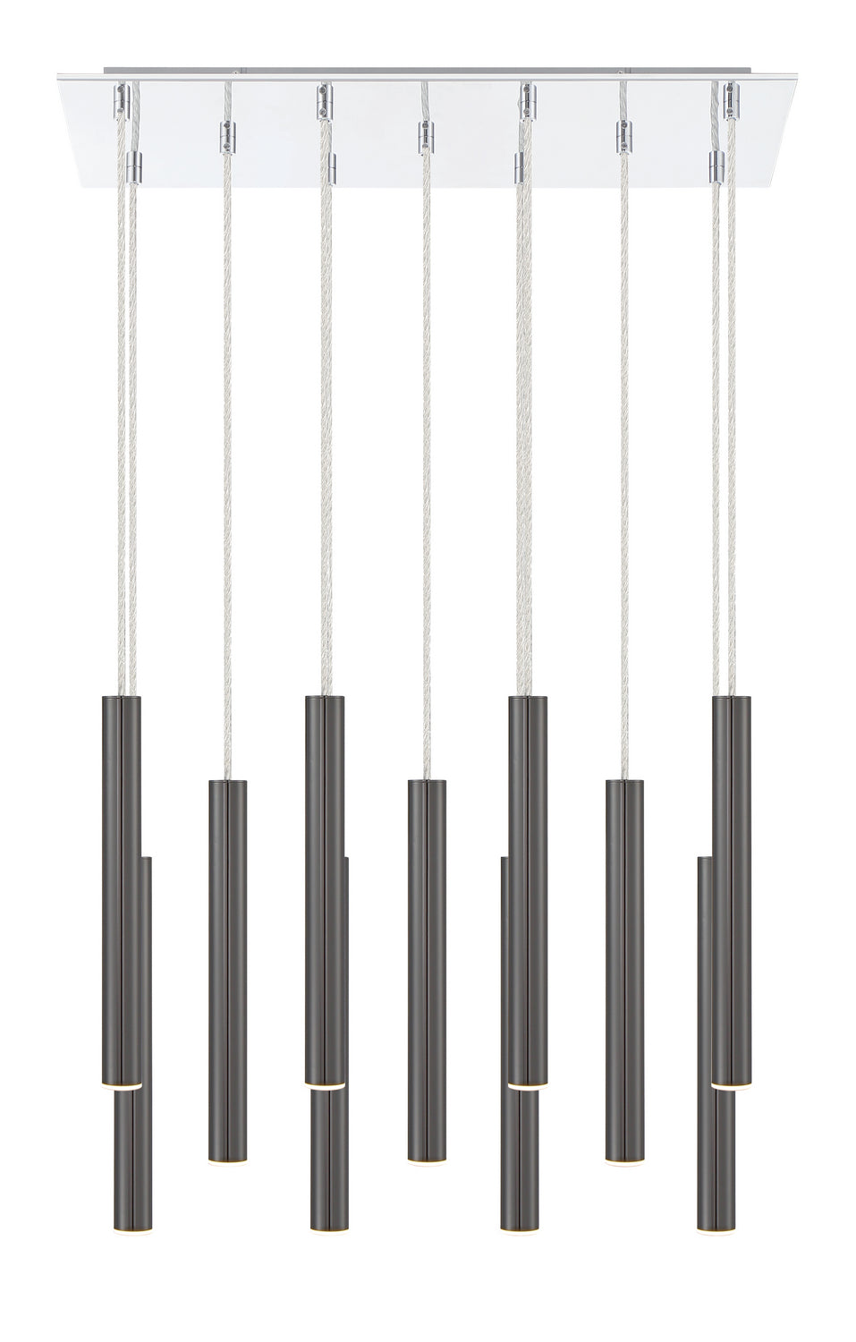 Suspension linéaire Forest — 2-Tier 11 lumières Noir perle, 12" – vue 3