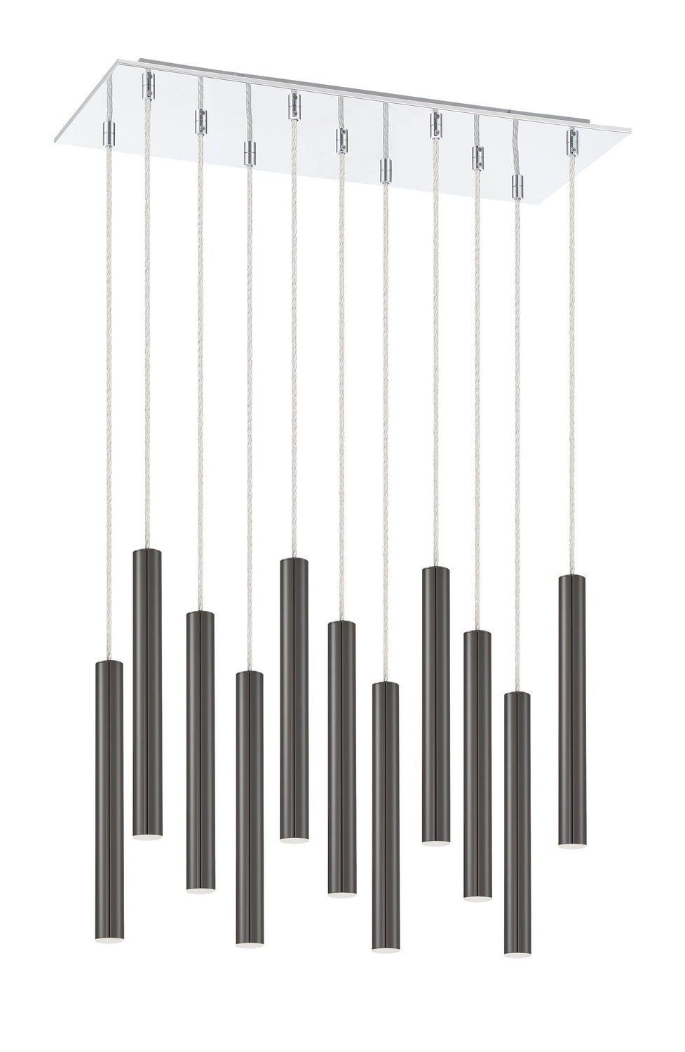 Suspension linéaire Forest — 2-Tier 11 lumières Noir perle, 12" – vue 4