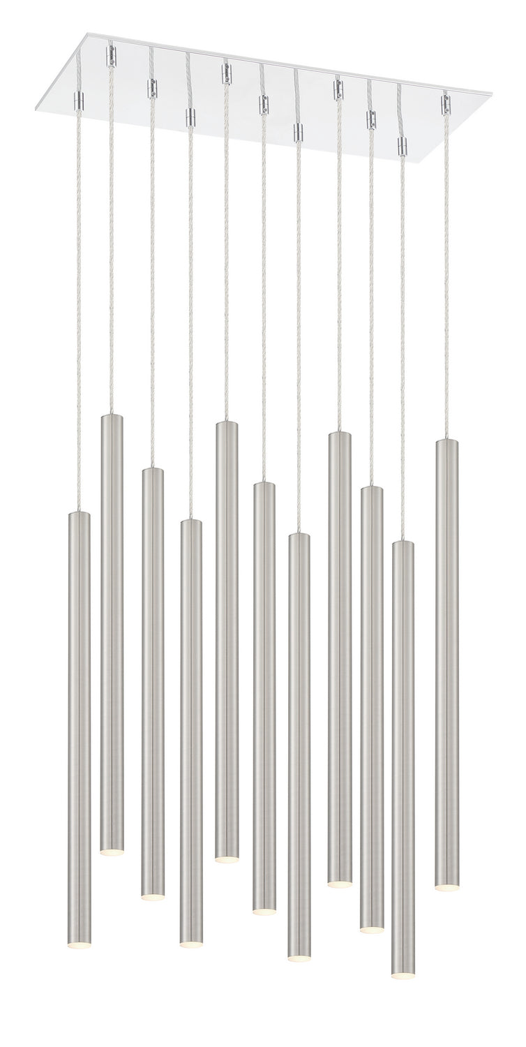 Suspension linéaire Forest — 2-Tier 11 lumières Nickel brossé, 24" – vue 2