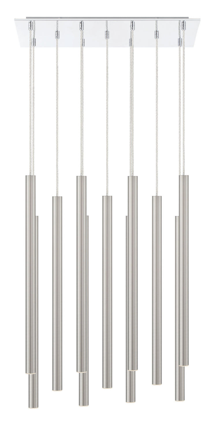 Suspension linéaire Forest — 2-Tier 11 lumières Nickel brossé, 24" – vue 3