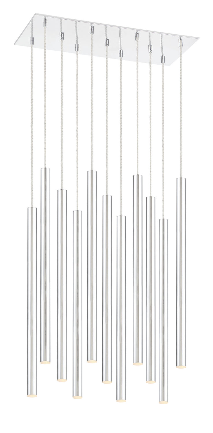 Suspension linéaire Forest — 2-Tier 11 lumières Chrome, 24" – vue 2