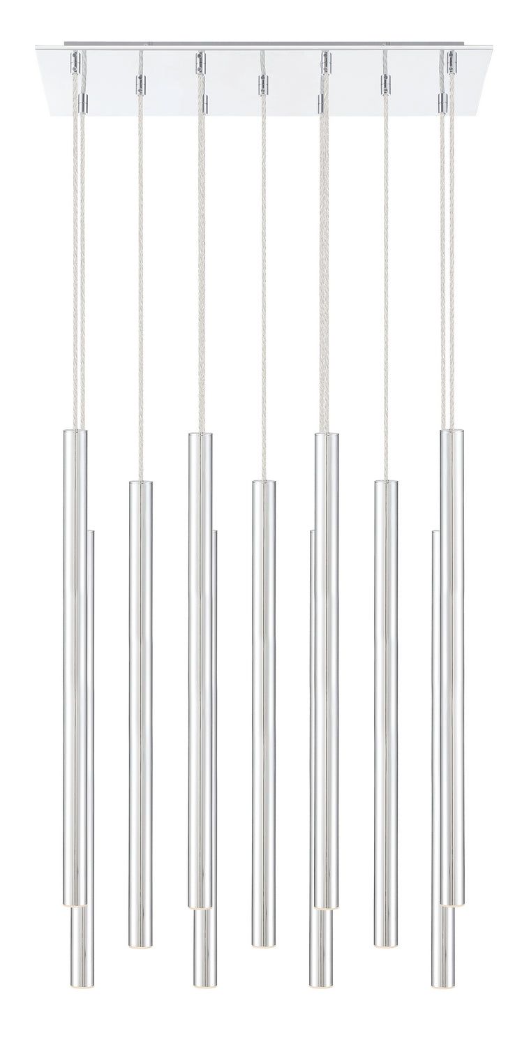 Suspension linéaire Forest — 2-Tier 11 lumières Chrome, 24" – vue 3
