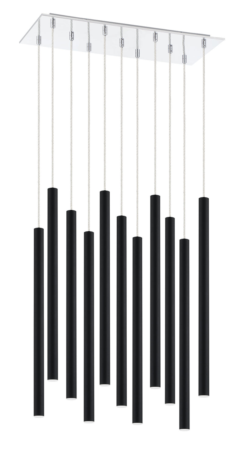 Suspension linéaire Forest — 2-Tier 11 lumières Noir mat, 24" – vue 4