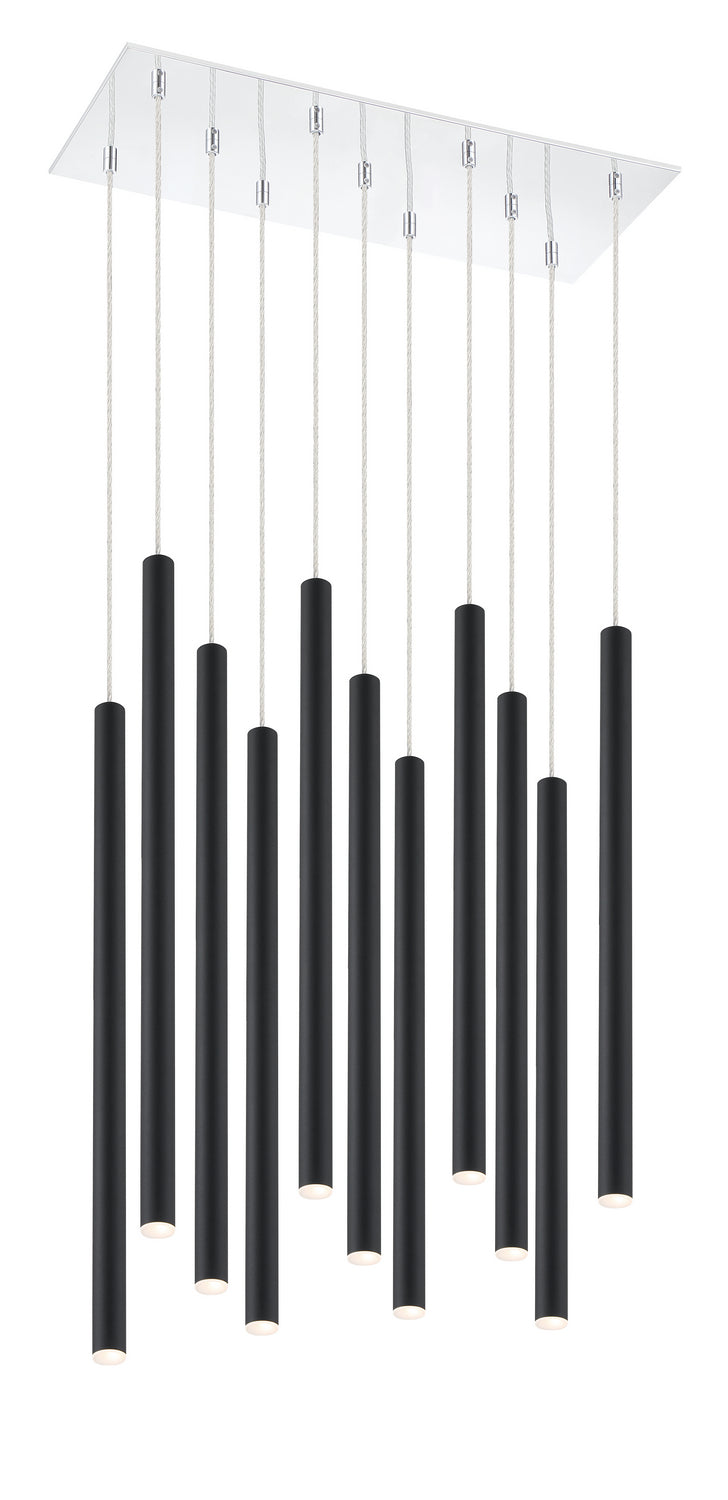 Suspension linéaire Forest — 2-Tier 11 lumières Noir mat, 24" – Z-Lite