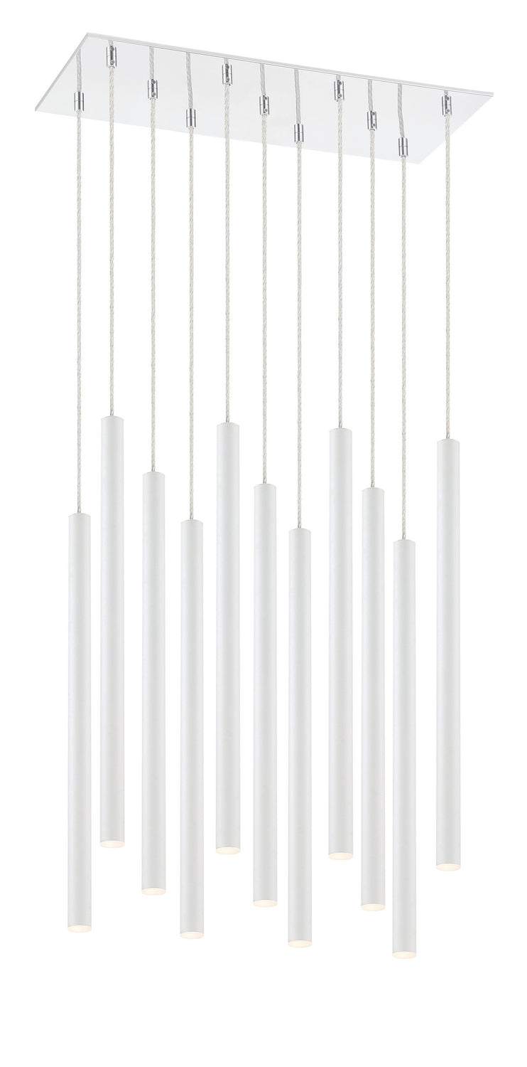 Suspension linéaire Forest — 2-Tier 11 lumières Blanc mat, 24" – vue 2