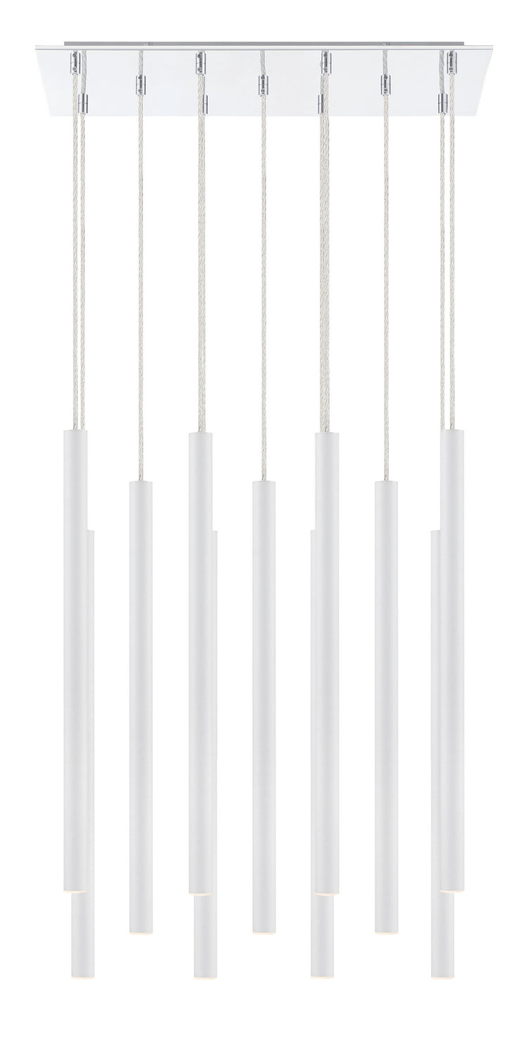 Suspension linéaire Forest — 2-Tier 11 lumières Blanc mat, 24" – vue 3