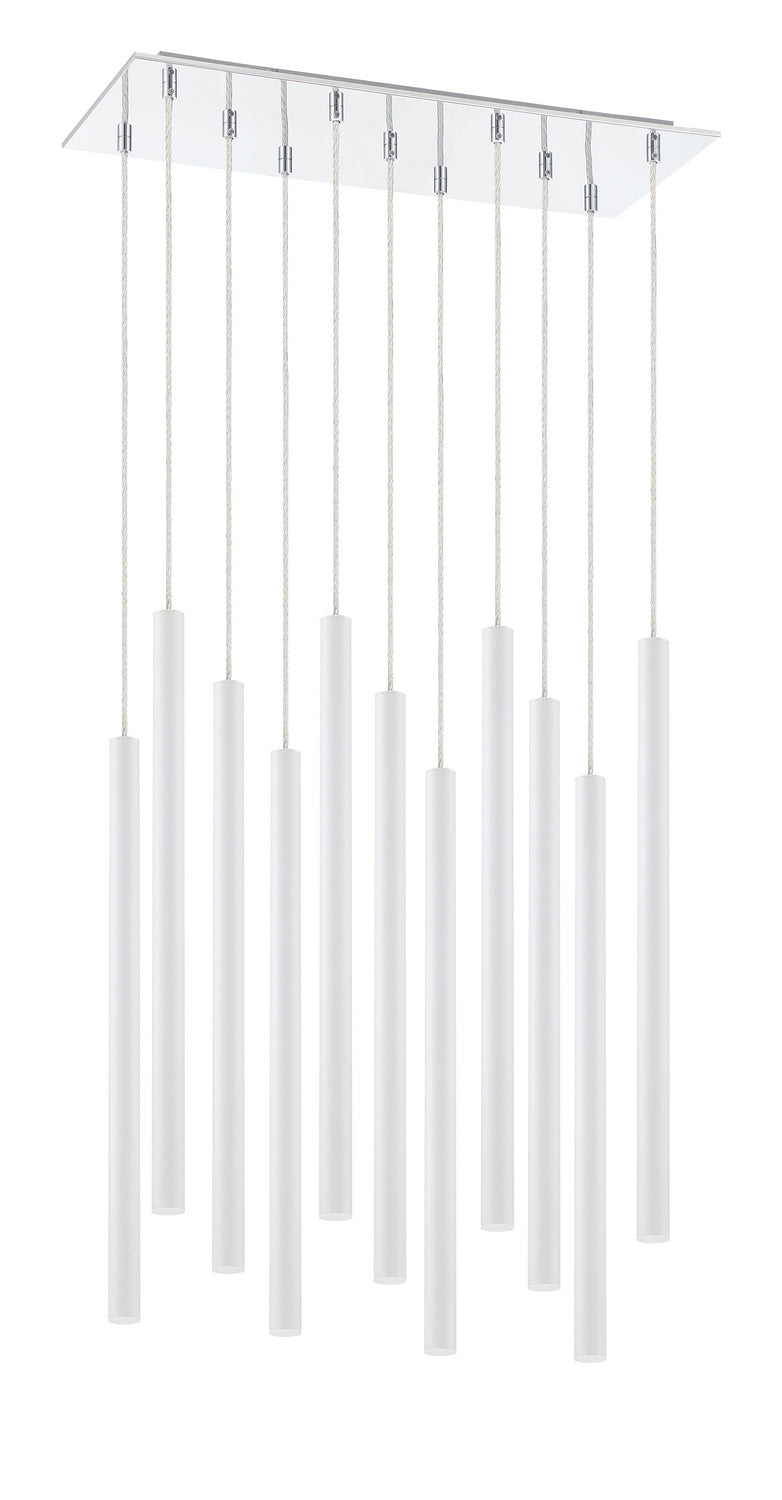 Suspension linéaire Forest — 2-Tier 11 lumières Blanc mat, 24" – vue 4
