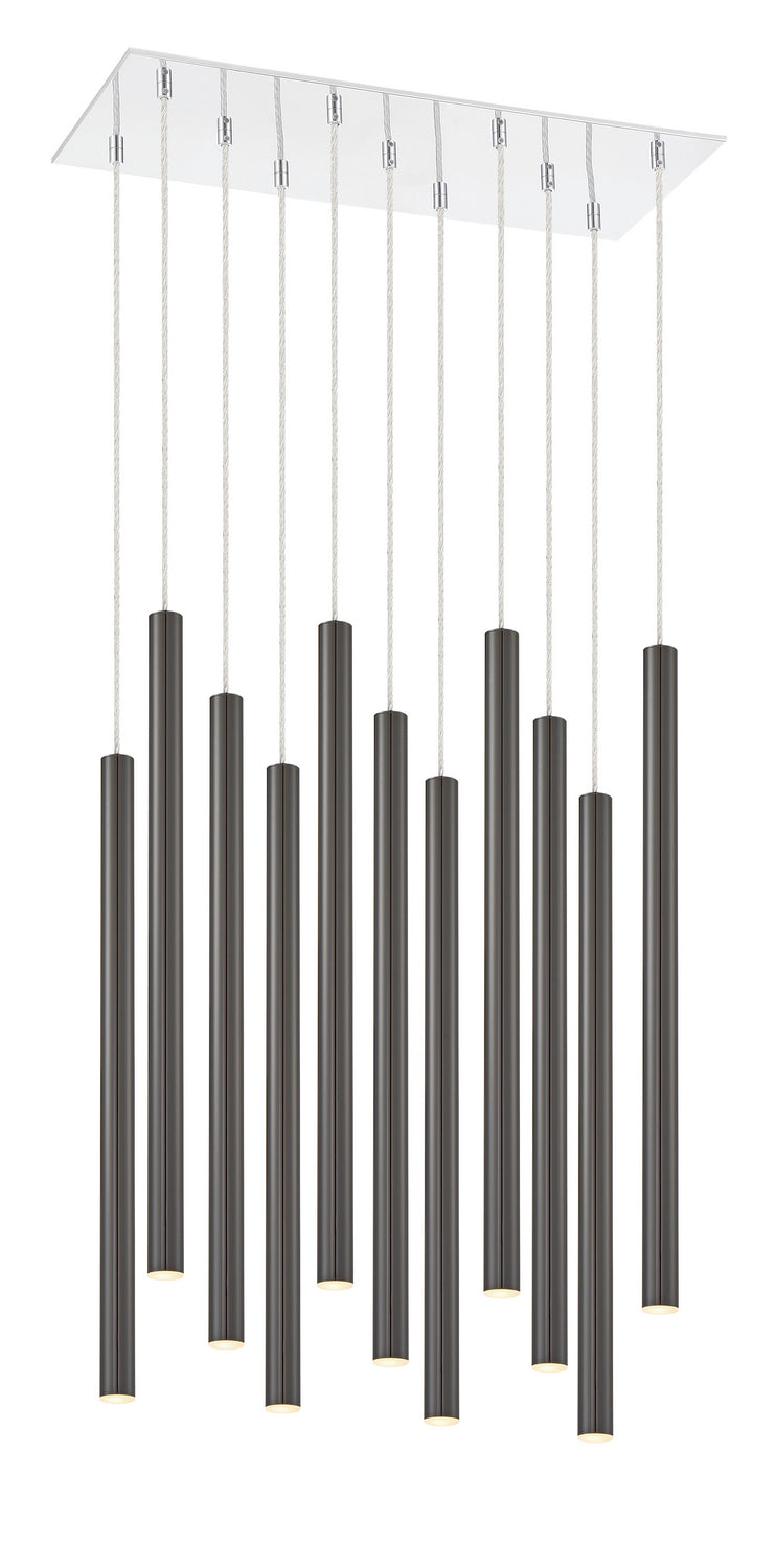 Suspension linéaire Forest — 2-Tier 11 lumières Noir perle, 24" – vue 2