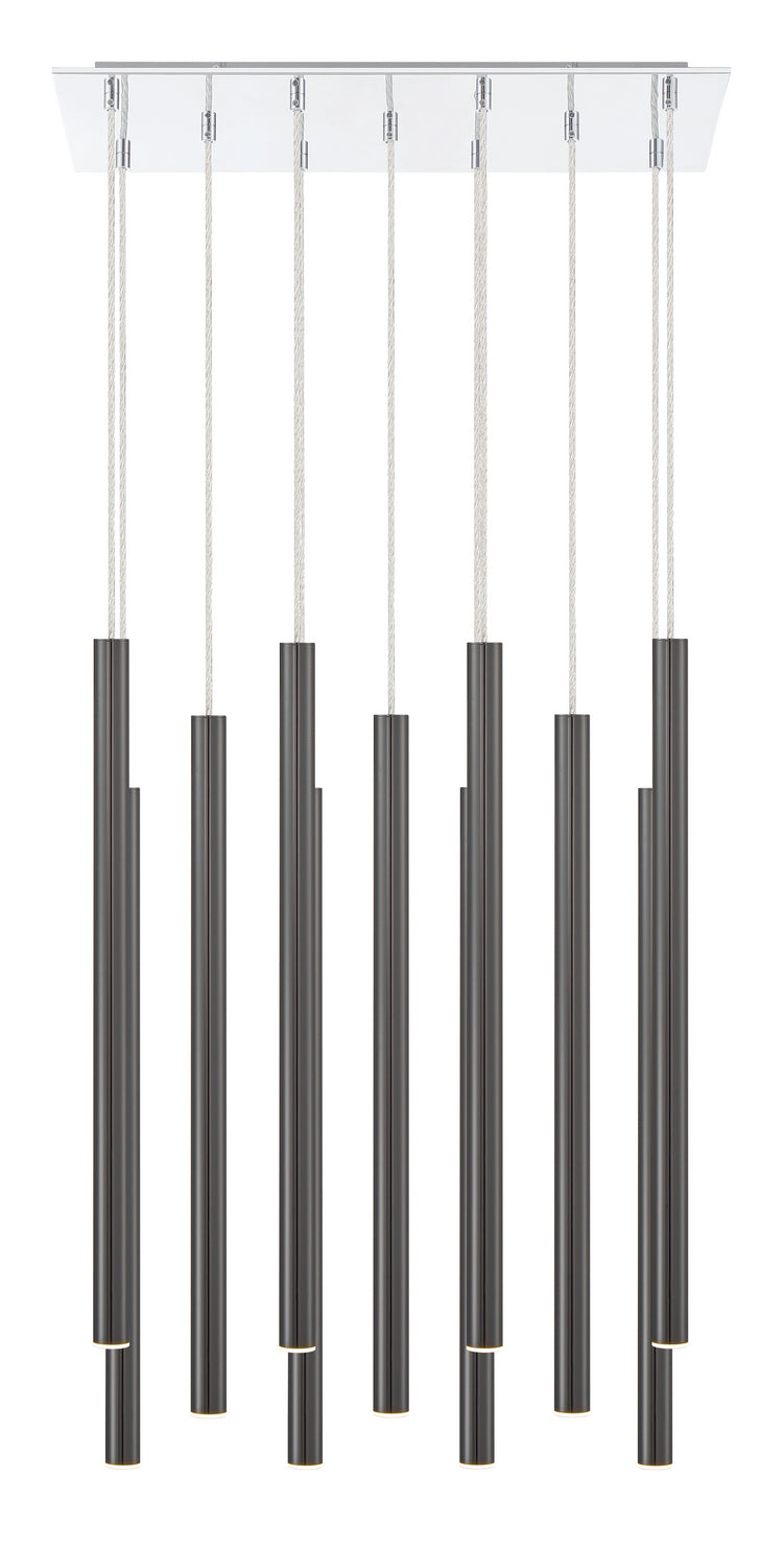 Suspension linéaire Forest — 2-Tier 11 lumières Noir perle, 24" – vue 3