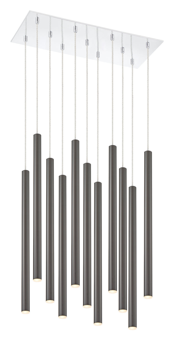 Suspension linéaire Forest — 2-Tier 11 lumières Noir perle, 24" – Z-Lite