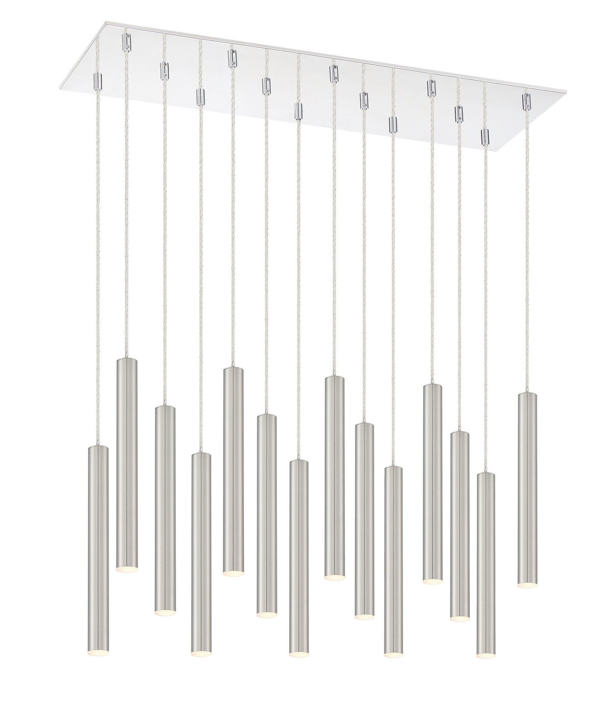Suspension linéaire Forest — 2-Tier 14 lumières Nickel brossé, 12" – vue 2