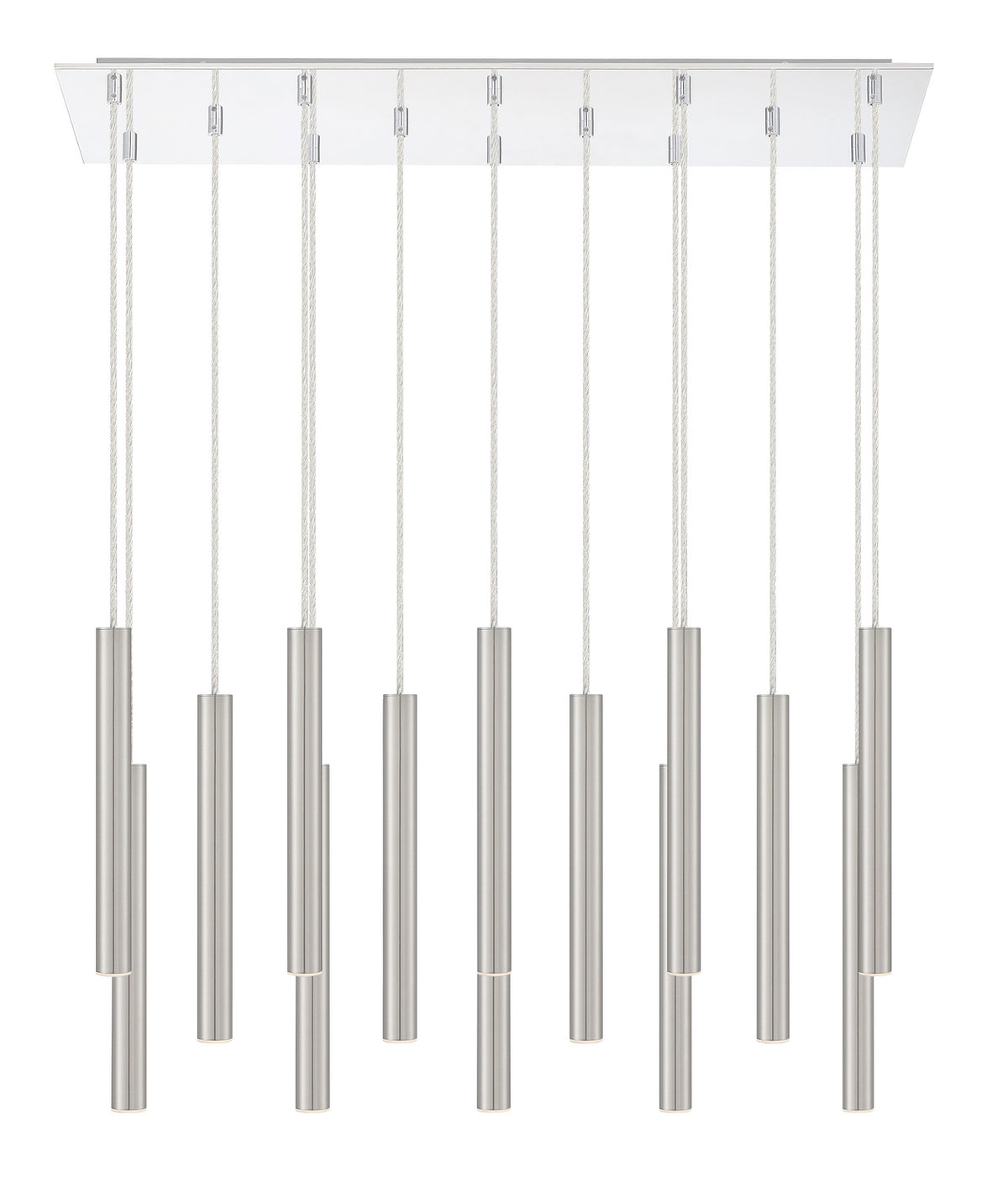 Suspension linéaire Forest — 2-Tier 14 lumières Nickel brossé, 12" – vue 3