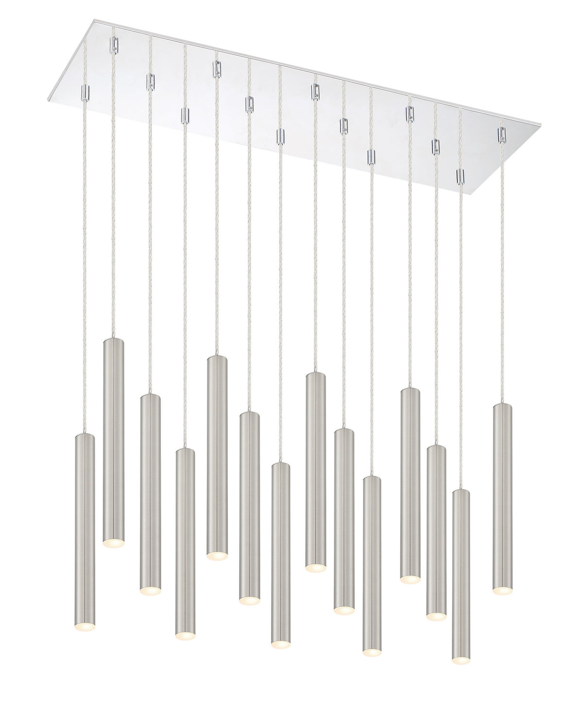 Suspension linéaire Forest — 2-Tier 14 lumières Nickel brossé, 12" – Z-Lite