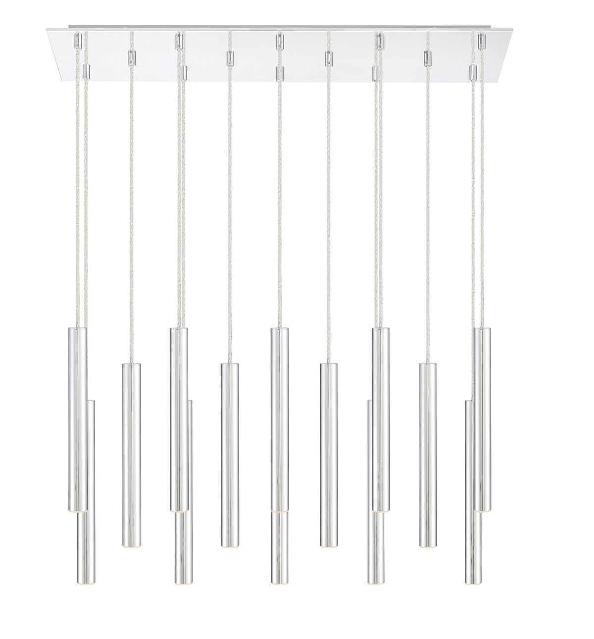 Suspension linéaire Forest — 2-Tier 14 lumières Chrome, 12" – vue 3