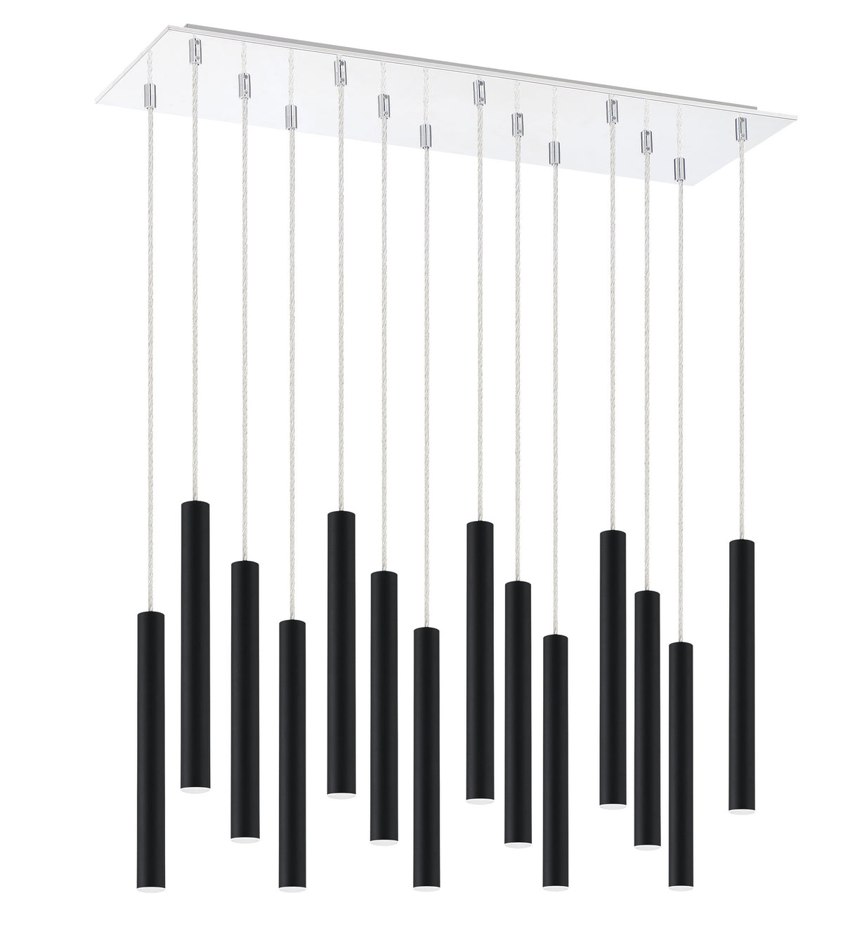 Suspension linéaire Forest — 2-Tier 14 lumières Noir mat, 12" – vue 4