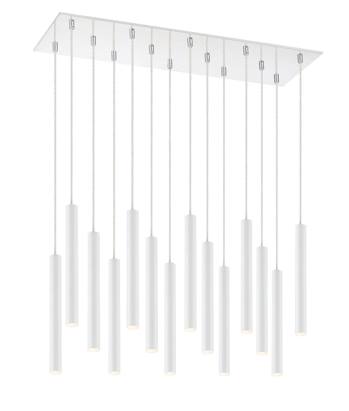 Suspension linéaire Forest — 2-Tier 14 lumières Blanc mat, 12" – vue 2