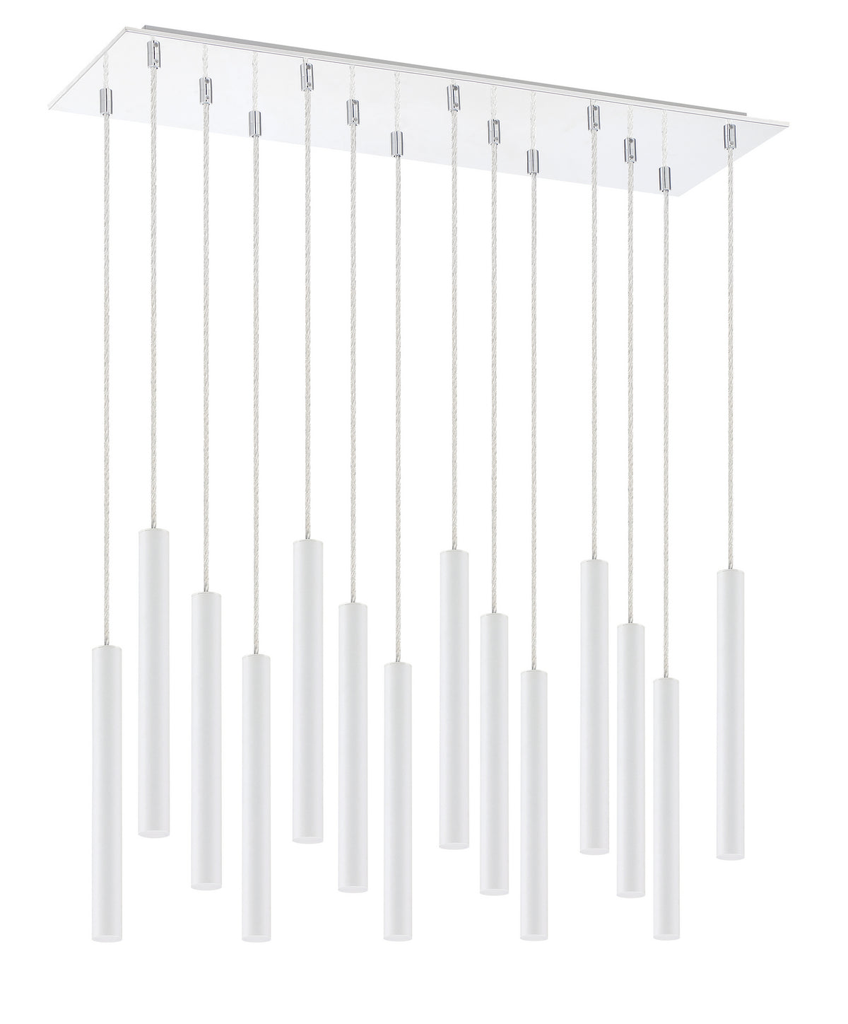 Suspension linéaire Forest — 2-Tier 14 lumières Blanc mat, 12" – vue 4