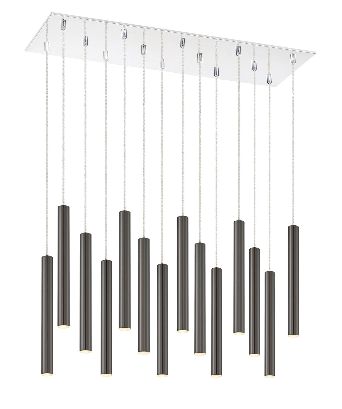 Suspension linéaire Forest — 2-Tier 14 lumières Noir perle, 12" – vue 2