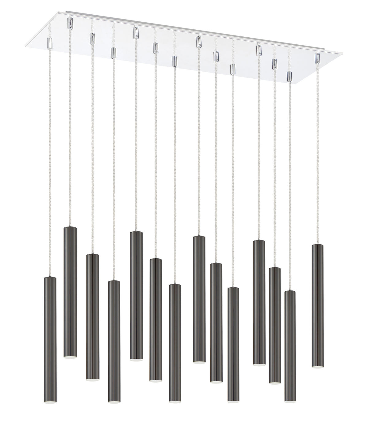 Suspension linéaire Forest — 2-Tier 14 lumières Noir perle, 12" – vue 4